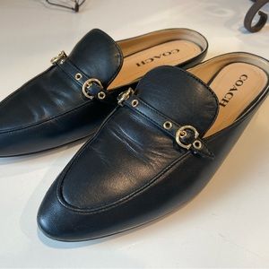Black Coach Irene mules.